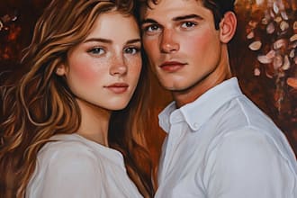 draw high realistic couple vector portrait from photo