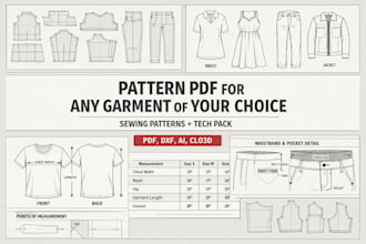 create sewing pattern pdf for any garment of your choice
