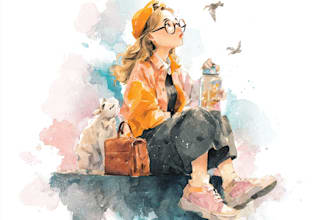 create a watercolor character art portrait
