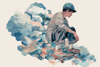 create unique watercolor character illustration