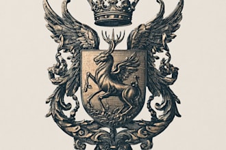 do a modern luxury heraldic crest logo design