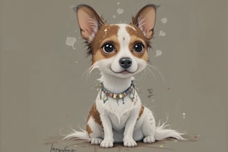 draw a caricature of your dog cat or other pet