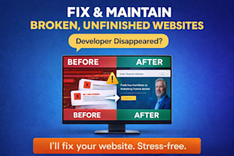 fix, clean, and maintain your broken or unfinished website