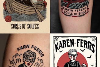 draw american traditional tattoo for your brand