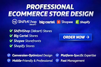 design shift4shop, 3dcart website big cartel shopee shopify store design
