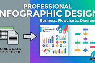 design professional business infographics, flowcharts, and diagrams