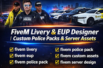 create custom fivem liveries, eup clothing, and police packs
