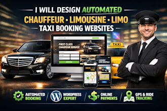 design automated chauffeur website limousine website limo taxi booking website