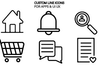 design custom line icons for apps and UI UX