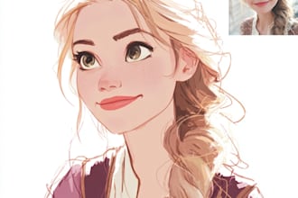 do disney style cartoon portrait