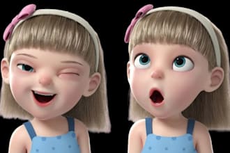 design pixar style 3d cartoon character for animation 3d mascot game character