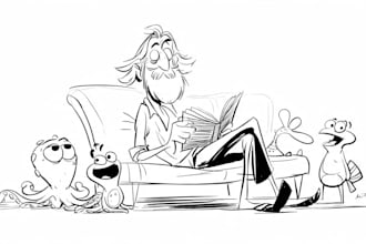 draw black and white doodle or sketch for you