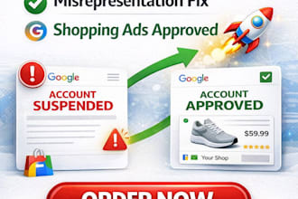 fix google merchant center suspension and shopping ads misrepresentation