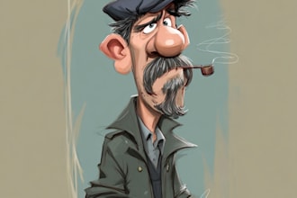 draw artistic cartoon caricatures