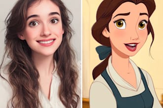 portrait into a disney style cartoon