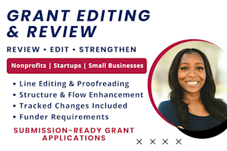 professionally edit and optimize your grant proposal or application