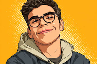 draw cartoon vector portrait with your face