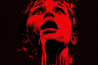 draw bloody horror illustration