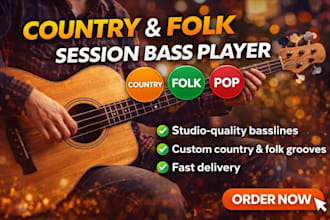 be your professional country and folk session bass player