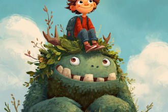 create unique and awesome children story book illustratio