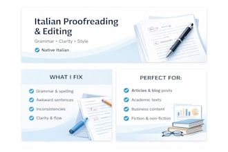 proofread italian text for grammar clarity readability
