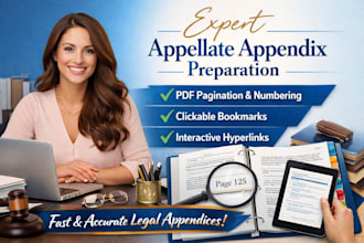 expertly prepare appellate appendix with bookmarks pagination and hyperlinks