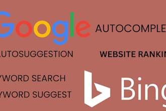 do website ranking, autocomplete, autosuggestion, keyword ranking