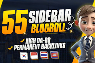 make sidebar blogroll permanent dofollow backlinks da DR 50