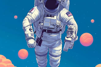create astronaut space concept illustration sci fi design