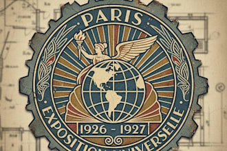 design a vintage expo logo with classic exhibition elegance