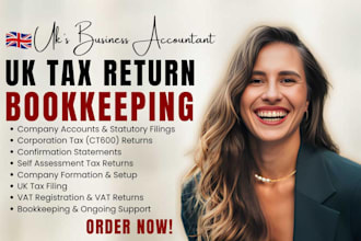 prepare and file UK tax return corporation tax return bookkeeping filing UK vat