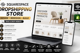 design redesign and build squarspace dropshipping store drag and drop website