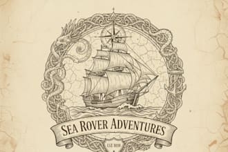 design a vintage drawing logo with classic hand drawn artistry
