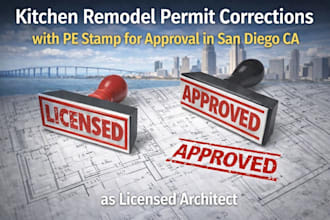 kitchen remodel permit correction with pe stamp for permit in san diego ca