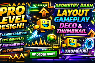 design geometry dash level layout gd deco gameplay thumbnail solo