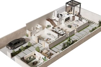 recreate 3d house floor layout, elevation plan,cad drawing,isometric view render