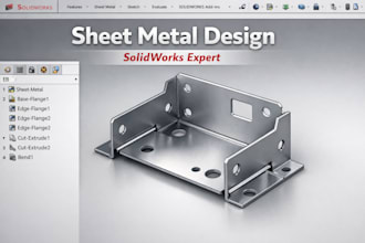do 3d sheet metal 3d cad model technical drawing industrial design in solidwork