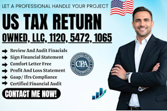prepare  e file US tax returns form 1040, 1120, 1065  5472 t2 for individual