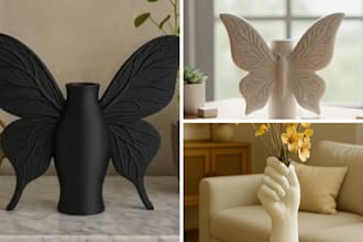 do custom 3d vase pot and product design flower and spoon design model for print