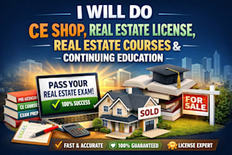 do ce shop, real estate license, real estate, ed driving, continuing education