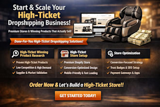 build high ticket dropshipping store high ticket winning products research