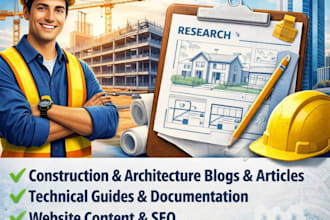 write content related to construction or architecture and articles