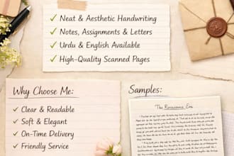 do neat and aesthetic soft form handwritten work