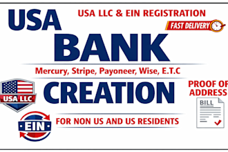 create USA business bank account for USA resident and non resident llc owners