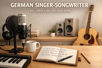 sing hip pop music as german female singer songwriter, pop, edm, rap,lyricist