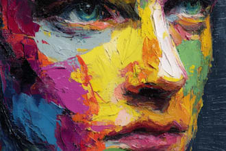 make abstract painting art or color abstract portrait