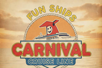 design a vintage carnival logo with classic retro festive flair