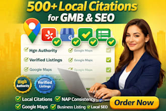 do 500 local citations for google maps and local SEO ranking