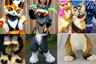 custom fursuit and fursona concepts with reference sheets for makers ad cosplay