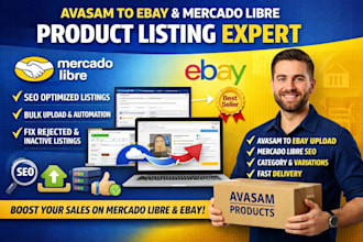 create optimize mercado libre marketplace product listing avasam to ebay